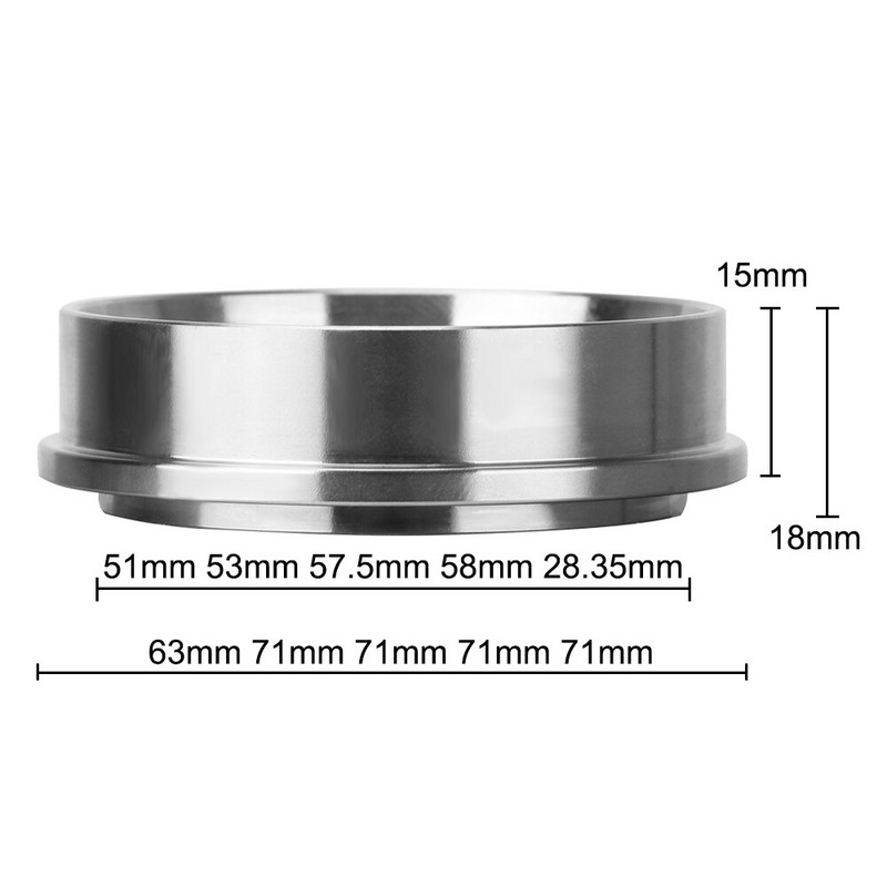 51/53/57,5/58/58,35 mm-es kávéadagoló gyűrű Espresso Barista eszköz Rozsdamentes acél kávéfőző Kávészűrő szabotázs
