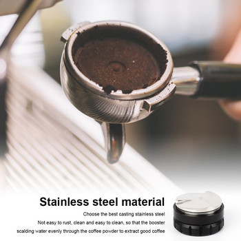 Coffee Tamper Height Adjustable Anti-slip 304 Stainless Steel Powder Hammer Portable Distributor Leveler Black