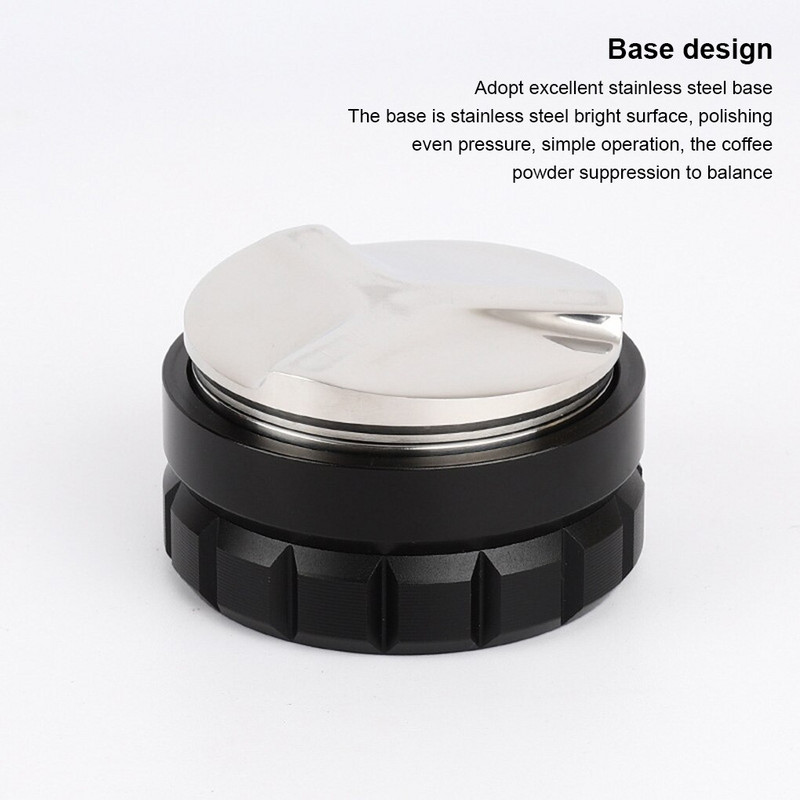 Kávészabotázs állítható magasságú csúszásgátló 304 rozsdamentes acél porkalapács hordozható elosztó szintező fekete