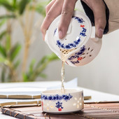 Keramički set za čaj Plavi cvijet Šalica za čaj Čajnik Quik Lonac za čaj Šalica za čaj Prijenosni uredski pribor za putovanja na otvorenom Posuđe za čaj Puer Kuhalo za crnu vodu