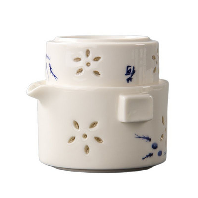 Keramički set za čaj Plavi cvijet Šalica za čaj Čajnik Quik Lonac za čaj Šalica za čaj Prijenosni uredski pribor za putovanja na otvorenom Posuđe za čaj Puer Kuhalo za crnu vodu