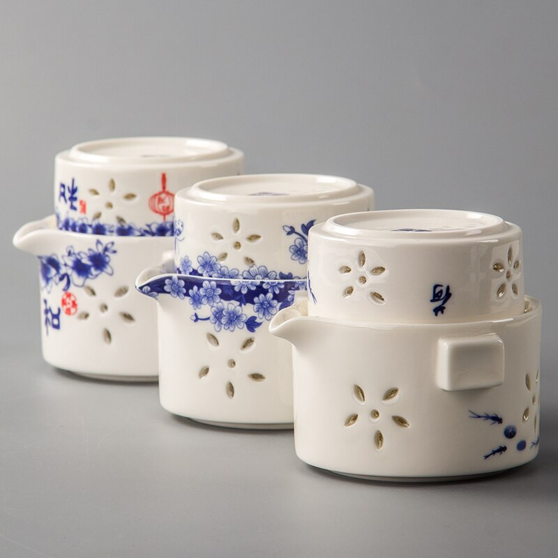 Keramički set za čaj Plavi cvijet Šalica za čaj Čajnik Quik Lonac za čaj Šalica za čaj Prijenosni uredski pribor za putovanja na otvorenom Posuđe za čaj Puer Kuhalo za crnu vodu