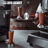 MHW-3BOMBER kavos plaktukas 51mm 53mm 58mm nerūdijančio plieno plokščias sriegis medinės rankenos miltelių plaktukas espresso barista įrankis