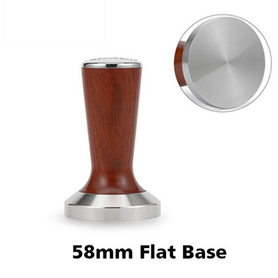 MHW-3BOMBER kavos plaktukas 51mm 53mm 58mm nerūdijančio plieno plokščias sriegis medinės rankenos miltelių plaktukas espresso barista įrankis