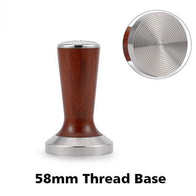 MHW-3BOMBER kavos plaktukas 51mm 53mm 58mm nerūdijančio plieno plokščias sriegis medinės rankenos miltelių plaktukas espresso barista įrankis