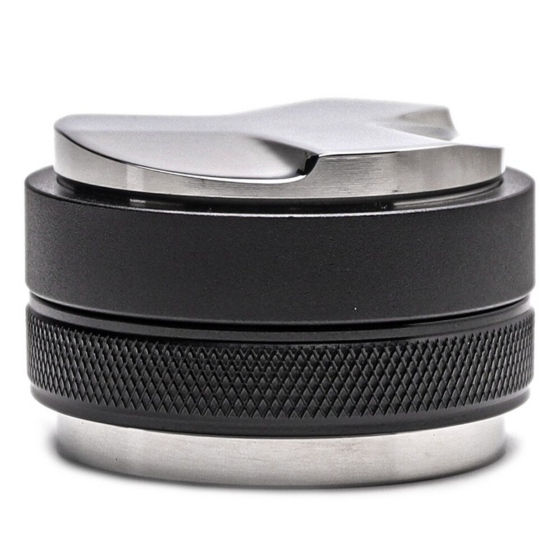 Dvipusis kavos tamperis Espreso tampresas, 51/53/58 mm 3 kampiniai šlaitai, plokščias pagrindas nepadengtas 2 viename nerūdijančio plieno lygintuvo įrankis