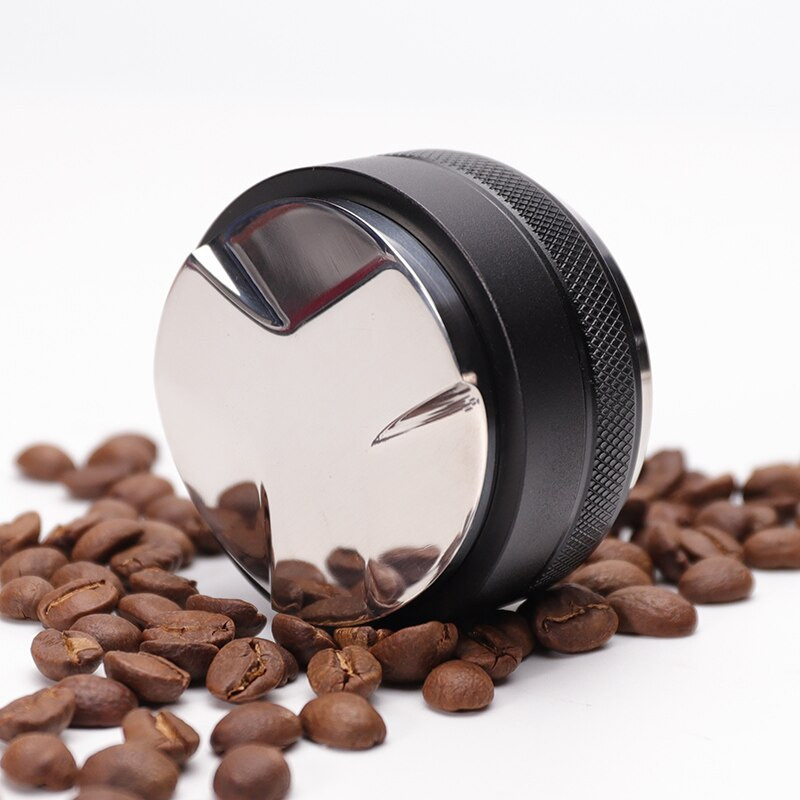 Dvipusis kavos tamperis Espreso tampresas, 51/53/58 mm 3 kampiniai šlaitai, plokščias pagrindas nepadengtas 2 viename nerūdijančio plieno lygintuvo įrankis