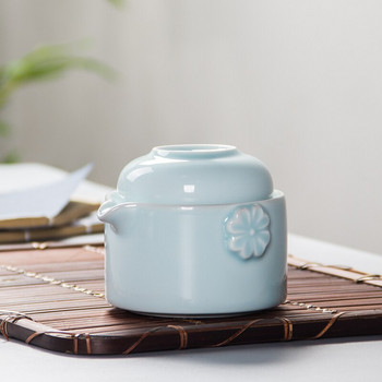1 комплект керамични чайници 1 тенджера 1 чаша Китайски преносим чай Пътуващ комплект чай Кунг-фу Чайник Ръчно изработени преносими съдове за чай