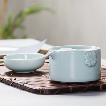 1 комплект керамични чайници 1 тенджера 1 чаша Китайски преносим чай Пътуващ комплект чай Кунг-фу Чайник Ръчно изработени преносими съдове за чай