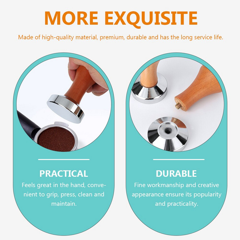 Maner din lemn Tamper de cafea Robust Premium Premium High Grad Profesional Durabil Presator Cafea Tamper pentru birou