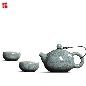 Чайник Celadon Чаша за чай една тенджера две чаши Японски кунгфу комплект за чаена церемония Китайски ръчно изработени пуер улонг керамични съдове за чай