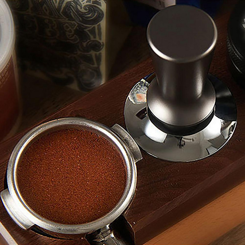 Espresso kávé szabotázs rozsdamentes acél lapos bázisú kávépor préskalapács állandó rugónyomású döngölő eszközzel Bala