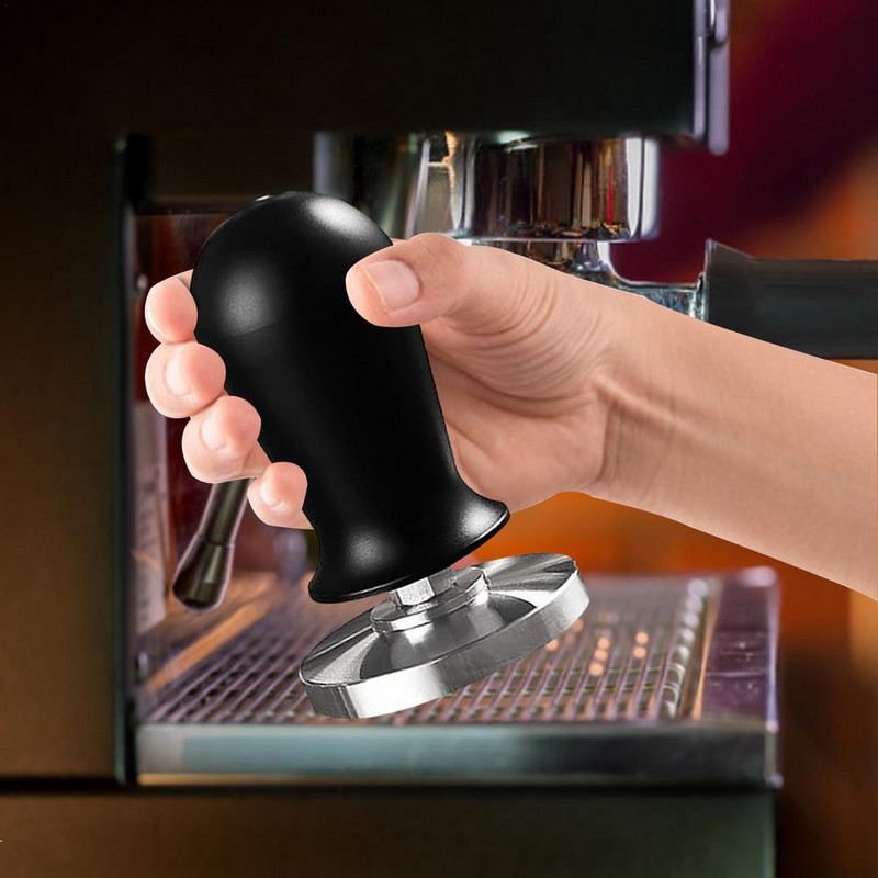 Espresso kávé szabotázs rozsdamentes acél lapos bázisú kávépor préskalapács állandó rugónyomású döngölő eszközzel Bala