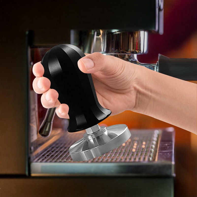 Espresso kávé szabotázs rozsdamentes acél lapos bázisú kávépor préskalapács állandó rugónyomású döngölő eszközzel Bala