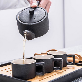 Китайски комплект за чай Kung Fu Комплект керамични прибори за чай Преносим чайник Пътуващ сервиз за чай с чанта Комплект за чай Gaiwan Чай Чаши за чай Церемония