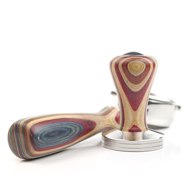 51/54/57/57,5/58mm Choi fa nyelű kávé szabotázs kávépor lapos alap Cafe Barista Eszközök Eszpresszó Kiegészítők