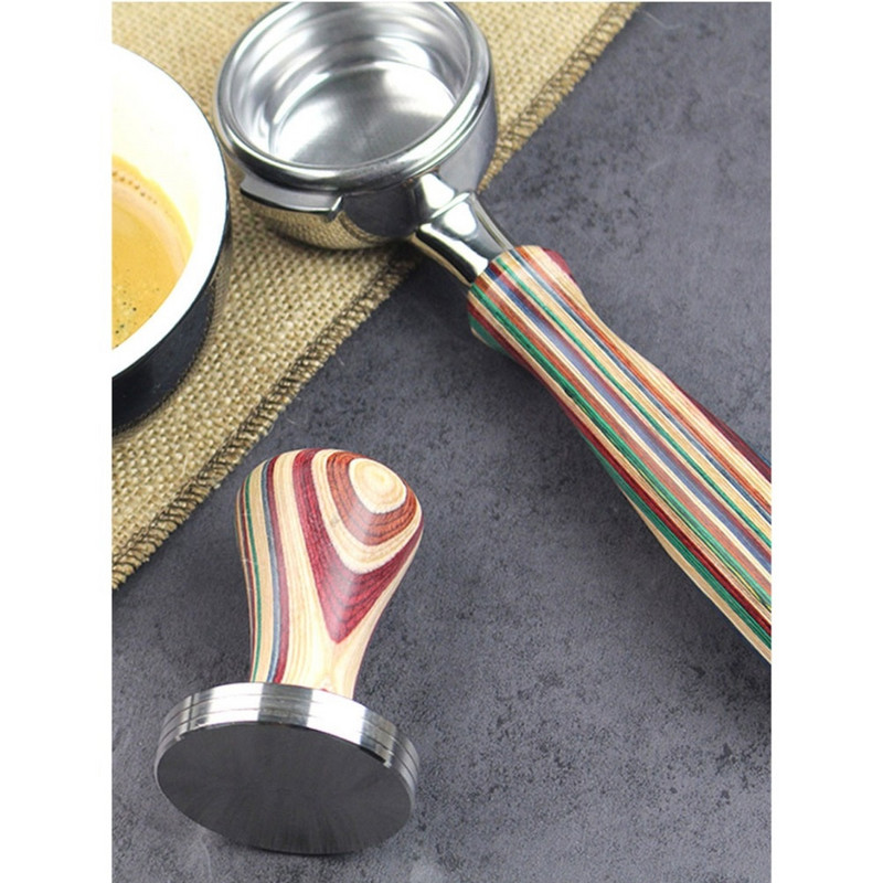 51/54/57/57,5/58mm Choi fa nyelű kávé szabotázs kávépor lapos alap Cafe Barista Eszközök Eszpresszó Kiegészítők