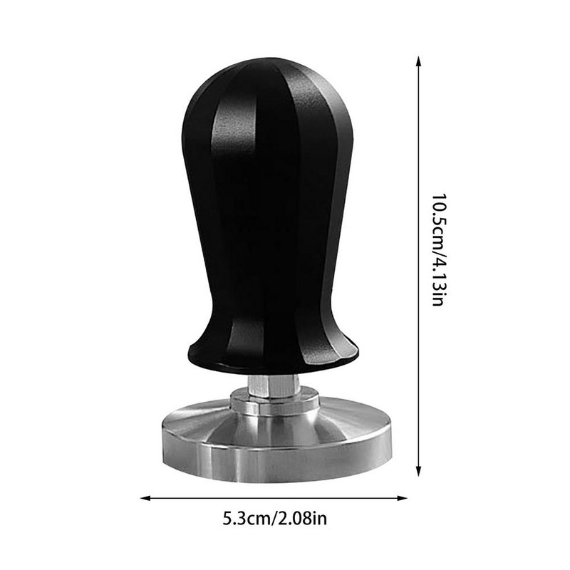 Espresso Tamper rozsdamentes acél kávépor préskalapács rugós, lapos bázisú eszpresszóbab présszerszám otthoni irodához ( 5