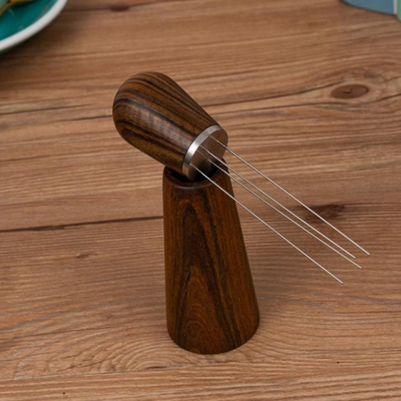 Medinės rankenos adata Kavos tamper espreso kavos maišyklė nerūdijančio plieno kavos tamper skirstytuvas espreso paskirstymas