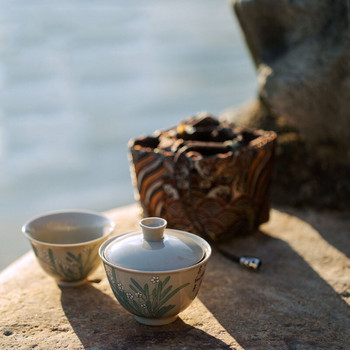 Керамична преносима кунг-фу чаена чанта в японски стил Ретро растителна пепел Керамична чанта за чай Mini Fast Customer Cup 1 тенджера 1 чаша