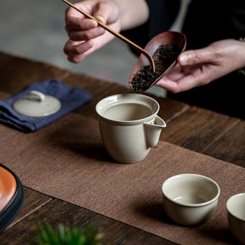 Κεραμικό γλάσο φυτικής στάχτης Gaiwan Teapot Teapots Fair Mug Tea Tea Bag Τσάντα ταξιδιού κινέζικο σετ τσαγιού Kung Fu White Teaset Ταξιδίου Ποτά