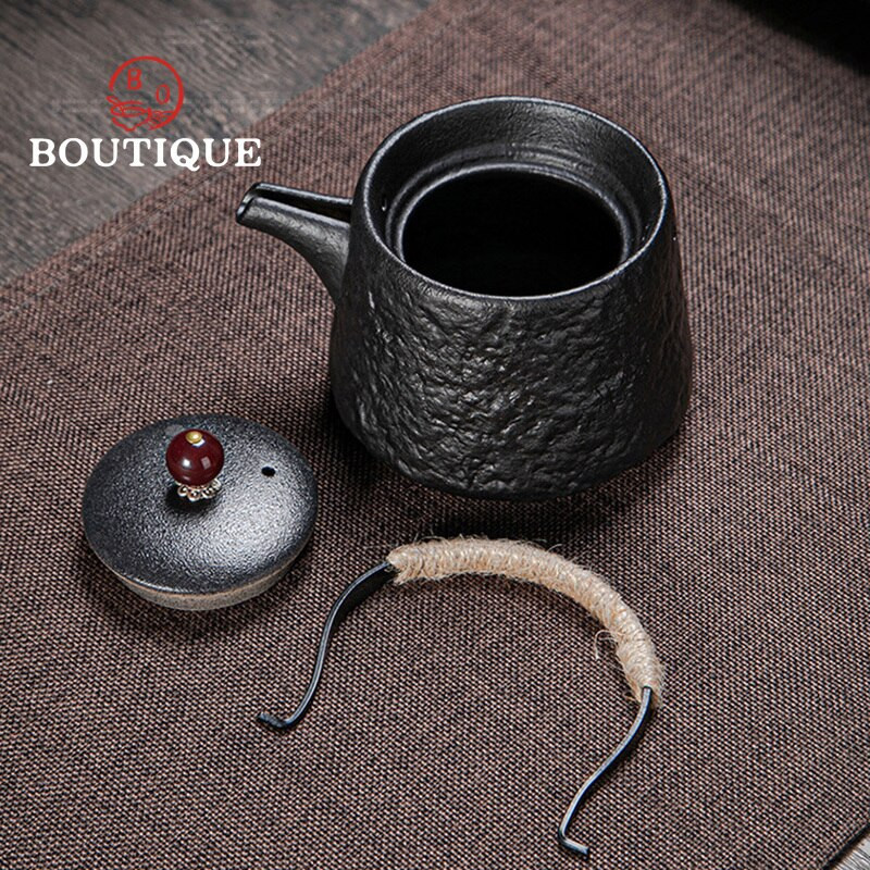 Retro crni putni pribor za čaj Kineski ručni pribor za čaj Praktično kung fu posuđe za čaj Keramička posuda za podizanje Keramička šalica za čaj Poklon Dobro