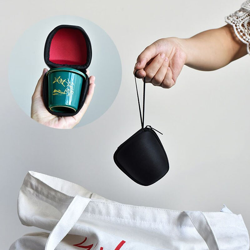 90 ml Creative bambuko rašto keramikinis kavos puodelis su dangteliu Rankų darbo puodeliai kavos arbatai Pienas Avižiniai dribsniai nešiojamas arbatos rinkinys su maišeliais