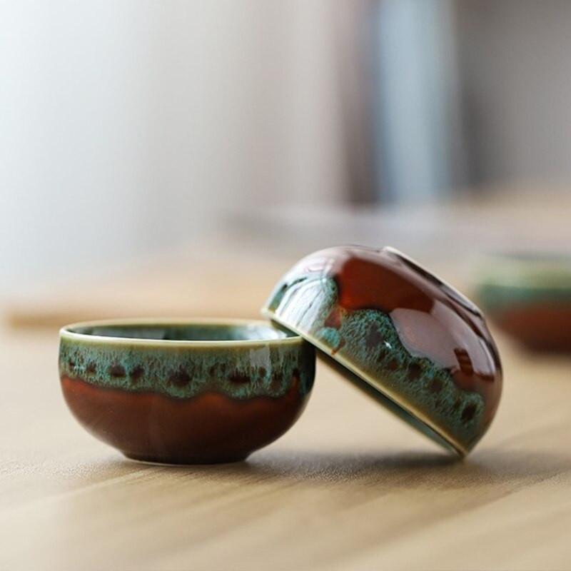 Kinų Kungfu arbatos rinkinys su porcelianiniais arbatinuko arbatinukais, bambuko arbatos padėklu, nešiojamas