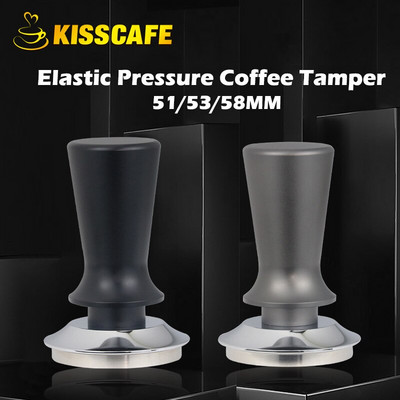51/53/58 mm konstantse kalibreeritud rõhuga kohvi tamper elastne pulbrivasar roostevabast terasest alus horisontaalne tööriist baristale