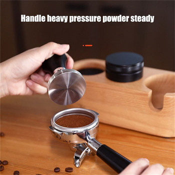 Ръчна дървена подложка за държач за набиване на кафе Barista Coffee Espresso Tampering Latte Art Pen Tamper Holder Аксесоари за домашно кафе