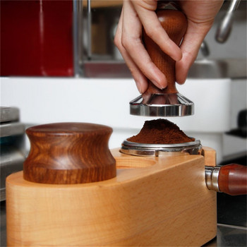 Ръчна дървена подложка за държач за набиване на кафе Barista Coffee Espresso Tampering Latte Art Pen Tamper Holder Аксесоари за домашно кафе