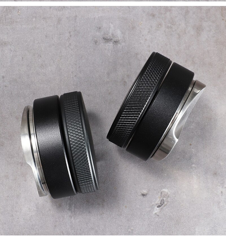Kávészabotázs rozsdamentes acél lapos kávéelosztó porprés kalapács fa nyelű kávétartozékok 53/58mm