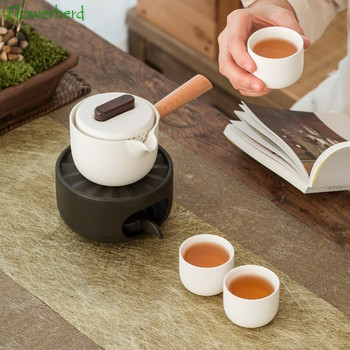 1 комплект нагревател за чайник Nice Fine Chic Novel Керамичен занаятчийски свещник нагревател нагревател за чай