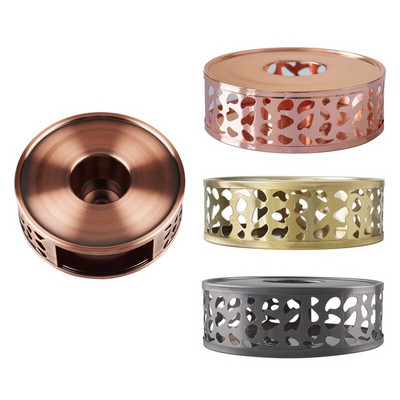 Богато украсен златен нагревател за чайник Интелигентен дизайн с функции Свещ за печка за чай Издръжлива топлоустойчива кръгла поставка за чайник Издръжлив