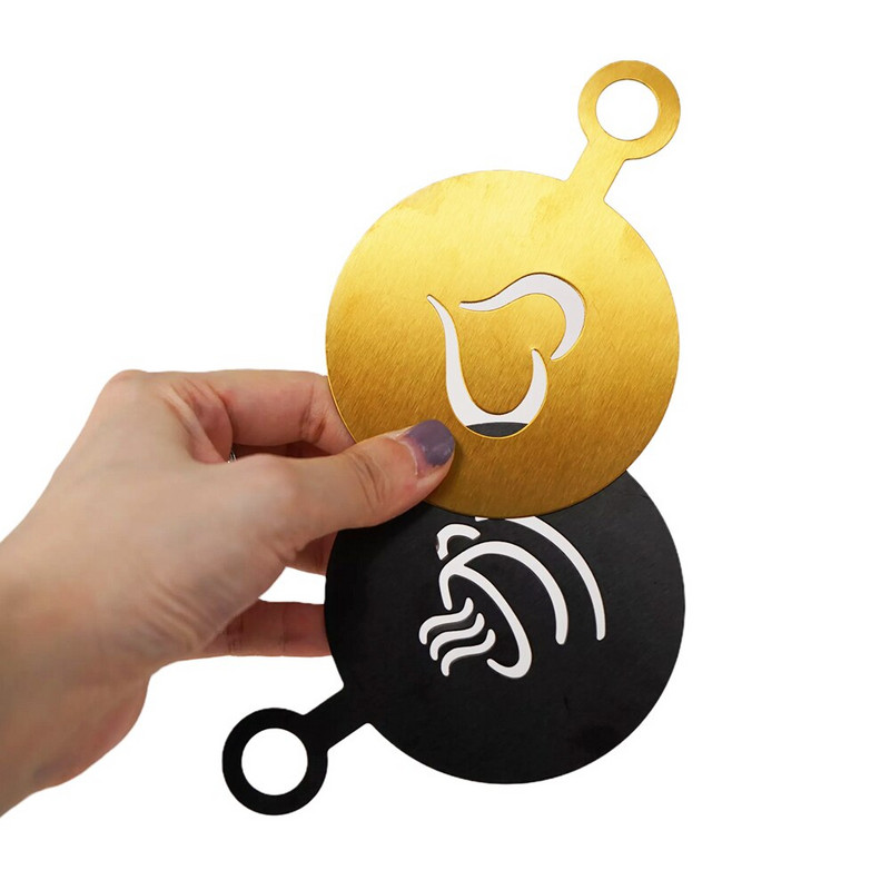 430 Nerūdijančio plieno kavos piešimas pelėsių duonos miltelių purškimas pelėsiais išgalvotas pieno arbatos spausdinimo pelėsio kavos įrankis Latte dekoravimas