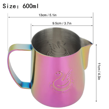 Κανάτα καφέ από ανοξείδωτο χάλυβα Latte Art Cup Αφρώδης στάμνα Pink Thicken 400ML/600ML Αξεσουάρ κρέμας κανάτας γάλακτος Frother Pitcher Bar