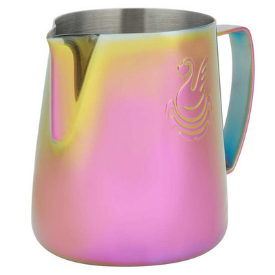 Rozsdamentes acél kávéskancsó Latte Art csésze habosító kancsó Rózsaszín Sűrű 400ML/600ML Tejkancsó Krémhabosító Kancsó Tartozék
