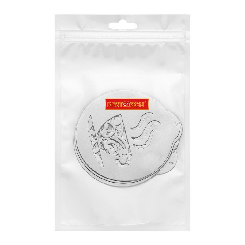 Kavos trafaretai Tortų dekoravimo plaktuvas kapučino girlianda Formos šablonai Šokolado įrankis Latte Užpilai Puodelis Bar Cinamoncookie