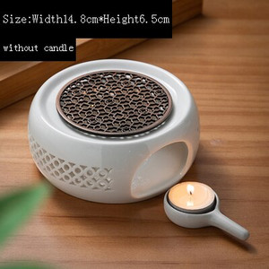 Tējas plīts Balta keramikas porcelāna siltas tējas plītis Vara paliktnis Tējkannas pamatne Tējas trauki Aksesuāri Sveču sildītājs Svečtura dekors