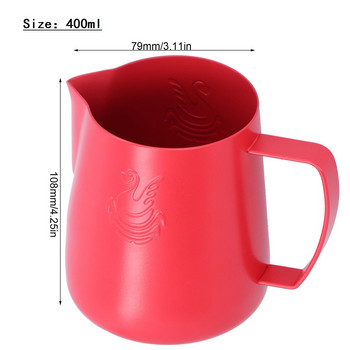 400ml/600ml Чаша за разпенване на мляко от неръждаема стомана Червена розова кана за кафе Чаша за кафе Latte Art Чаша Доставка Кана за кафе Latte Art