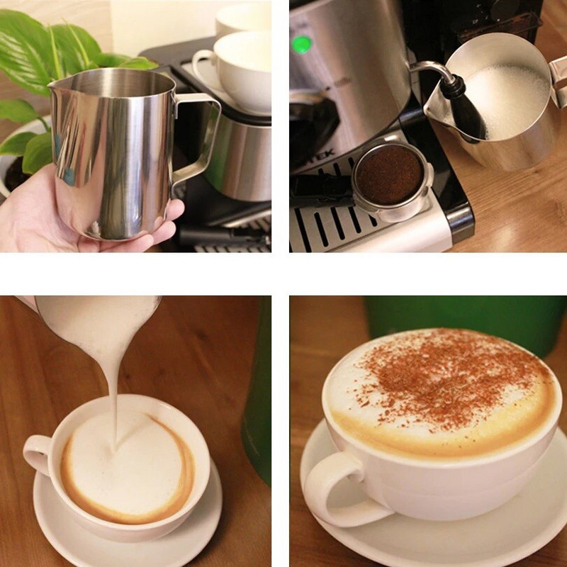 304 Rozsdamentes acél tapadásmentes habosító kávétejkancsó eszpresszó cappuccino kancsó tejeskancsó tejhabosító Latte Art készítő