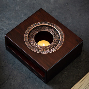 Креативна китайска ретро бамбукова топла чайна печка Свещ Нагревателна основа Кунг-фу Чаен комплект Чайник Чай Топъл Кафе Чай Топъл свещник
