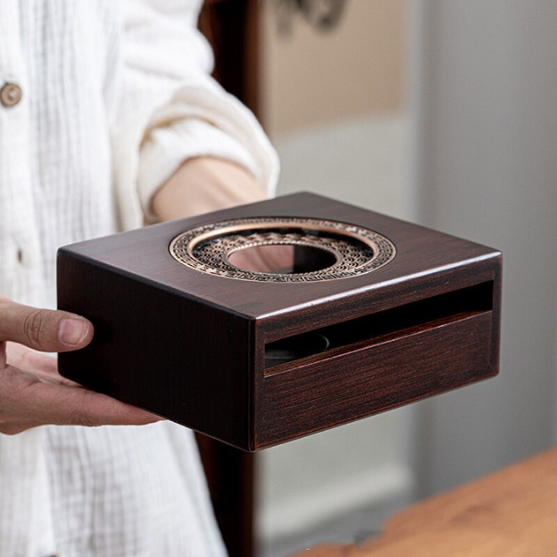 Креативна китайска ретро бамбукова топла чайна печка Свещ Нагревателна основа Кунг-фу Чаен комплект Чайник Чай Топъл Кафе Чай Топъл свещник