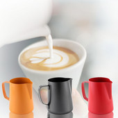 400 ml-es tejhabosító kancsó eszpresszó kávé Barista Craft latte cappuccino tejszínhabosító kancsó piros narancs fekete