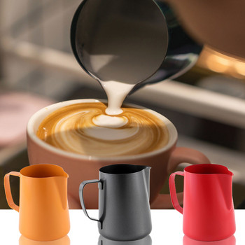 400ml Milk Fothing Pitcher Espresso Coffee Barista Craft Latte Cappuccino Milk Cream Cup Κανάτα για αφρόγαλα κόκκινο πορτοκαλί μαύρο