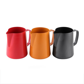 400ml Milk Fothing Pitcher Espresso Coffee Barista Craft Latte Cappuccino Milk Cream Cup Κανάτα για αφρόγαλα κόκκινο πορτοκαλί μαύρο