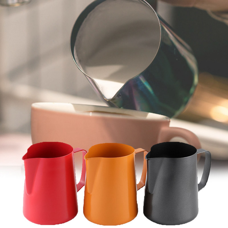 400 ml-es tejhabosító kancsó eszpresszó kávé Barista Craft latte cappuccino tejszínhabosító kancsó piros narancs fekete