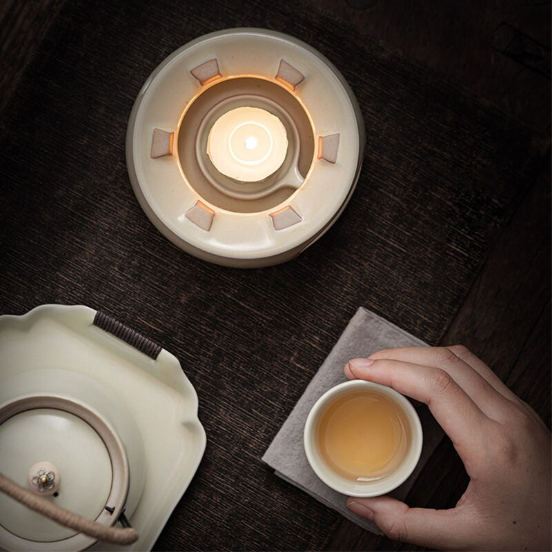 Retro žvakių šildymo krosnis Šilta arbatos krosnis Keraminė arbatos kavos šildytuvas arbatinuko kaitinimo pagrindas arbatos rinkinys Priedai Arbatos ugnies krosnys