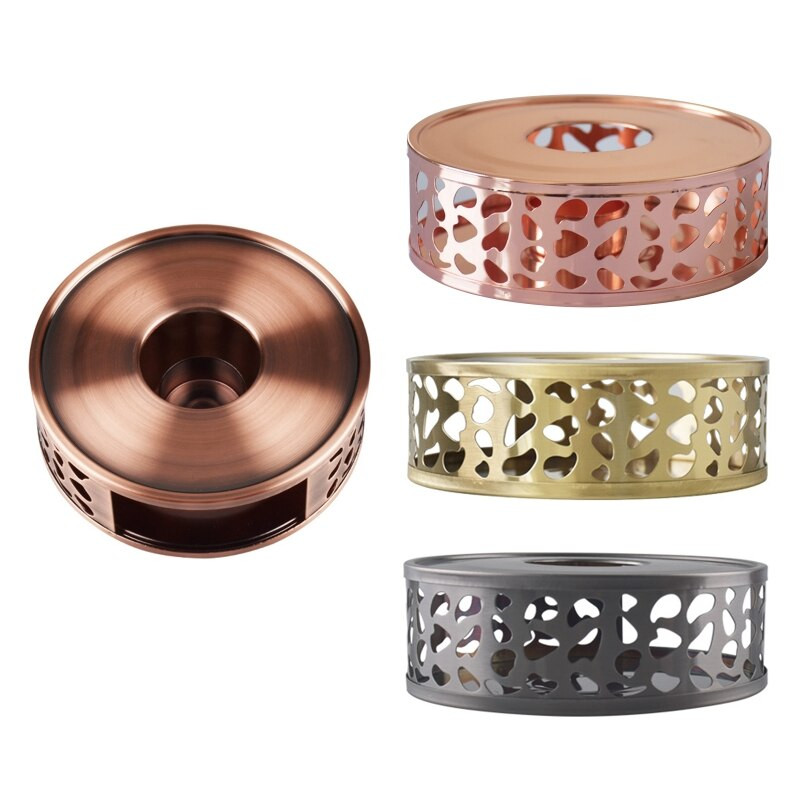 Šlifuoto aukso arbatos puodo šildytuvas su puošniu dizainu, lengvas, lengvai valomas, nešiojamas šildytuvas, arbatos laikiklis P15F