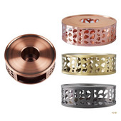 41XB Чайник от неръждаема стомана Топла основа Кръгла свещ Нагревател Кафе Мляко Свещ Подарък